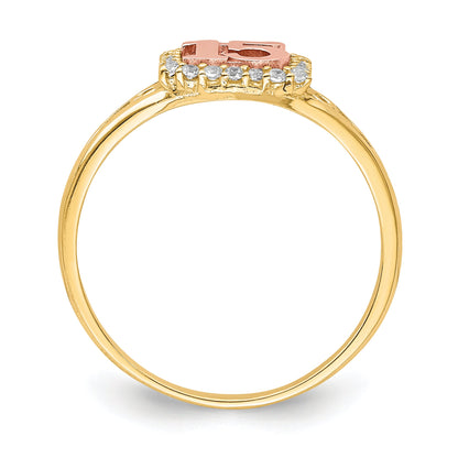 10K Two-Tone 10K Two-Tone Cz 15 Ring