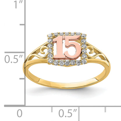 10K Two-Tone 10K Two-Tone Cz 15 Ring