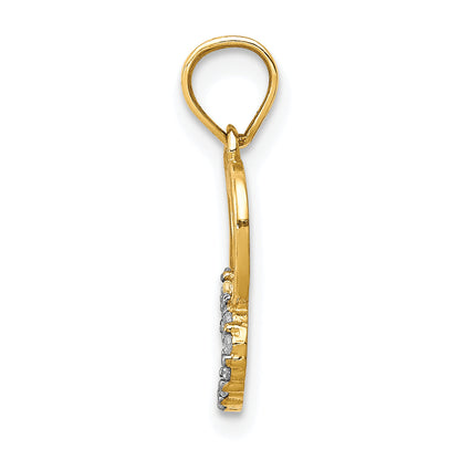 10k Yellow Gold 10K CZ Heart in Heart Pendant