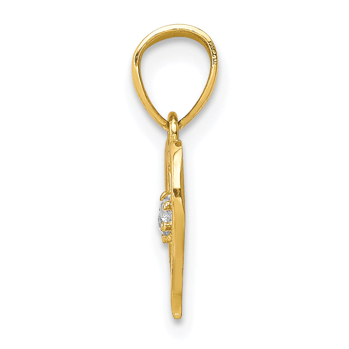 10k Yellow Gold CZ Heart Pendant