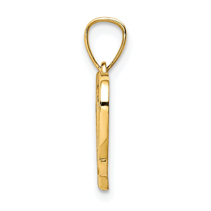 10k Yellow Gold CZ Heart Pendant