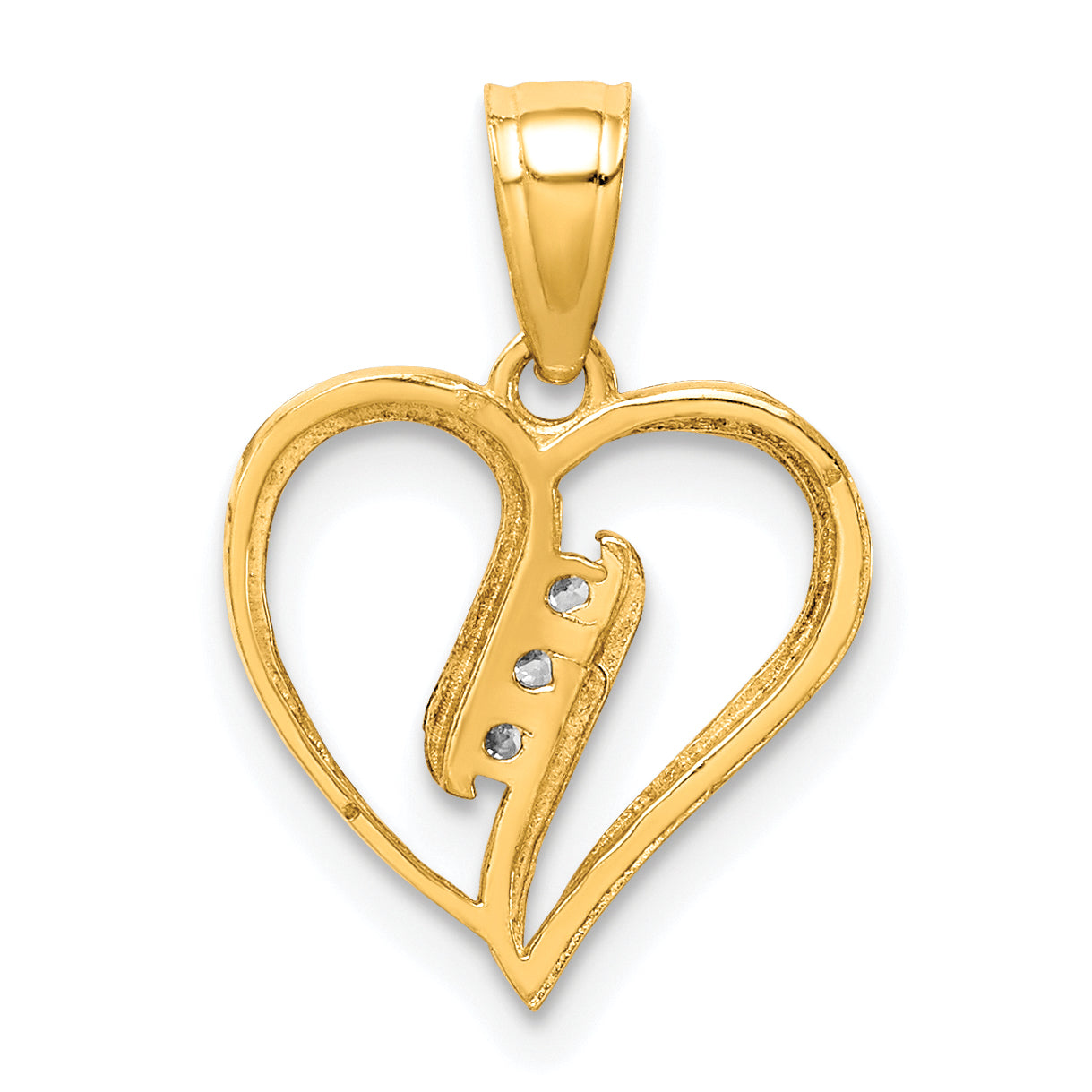 10k Yellow Gold 10K CZ Heart Pendant