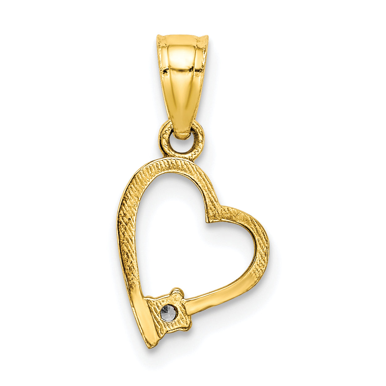 10k Yellow Gold 10K CZ Heart Pendant