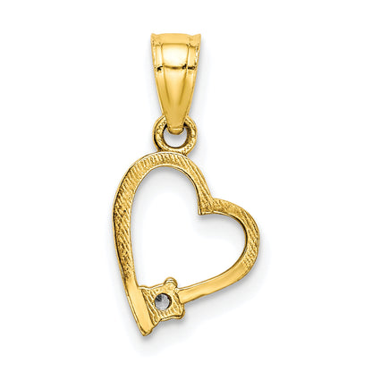 10k Yellow Gold 10K CZ Heart Pendant