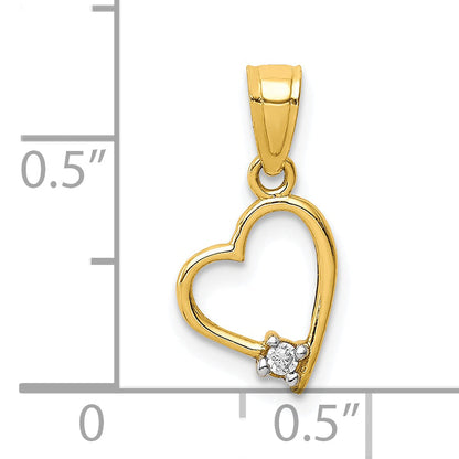 10k Yellow Gold 10K CZ Heart Pendant
