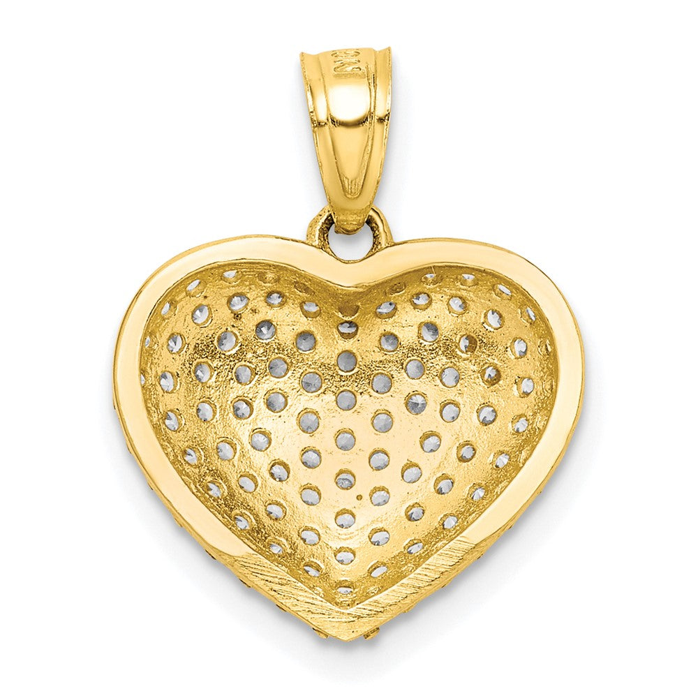 10k Yellow Gold 10K CZ Micro Pave Heart Pendant