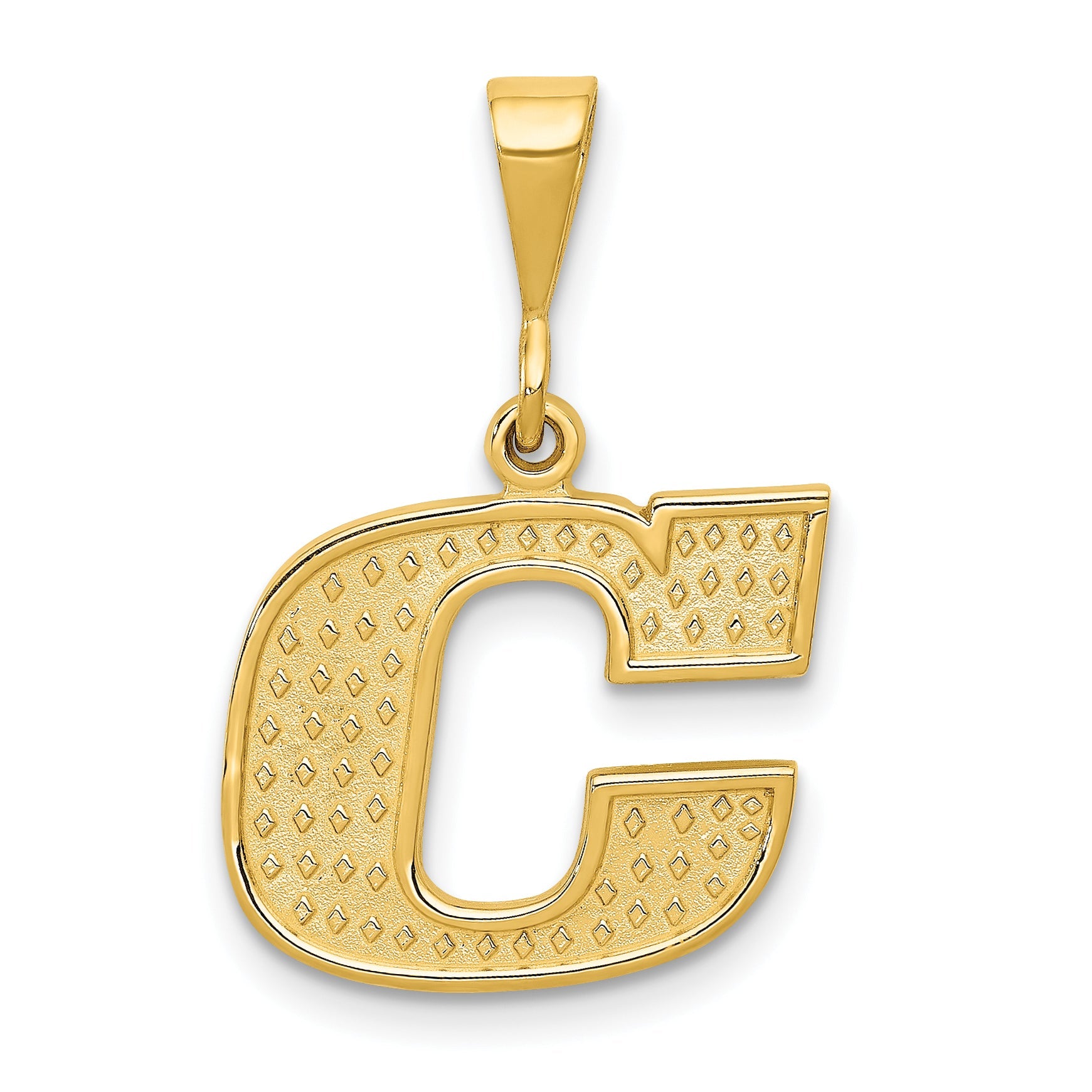 10K Yellow Gold Initial C Pendant