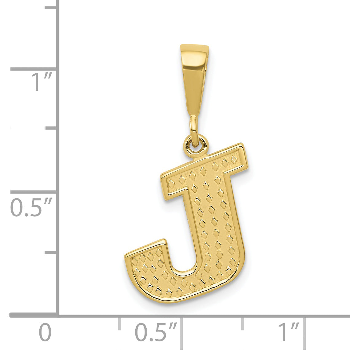 10K Yellow Gold 10Ky Initial J Pendant