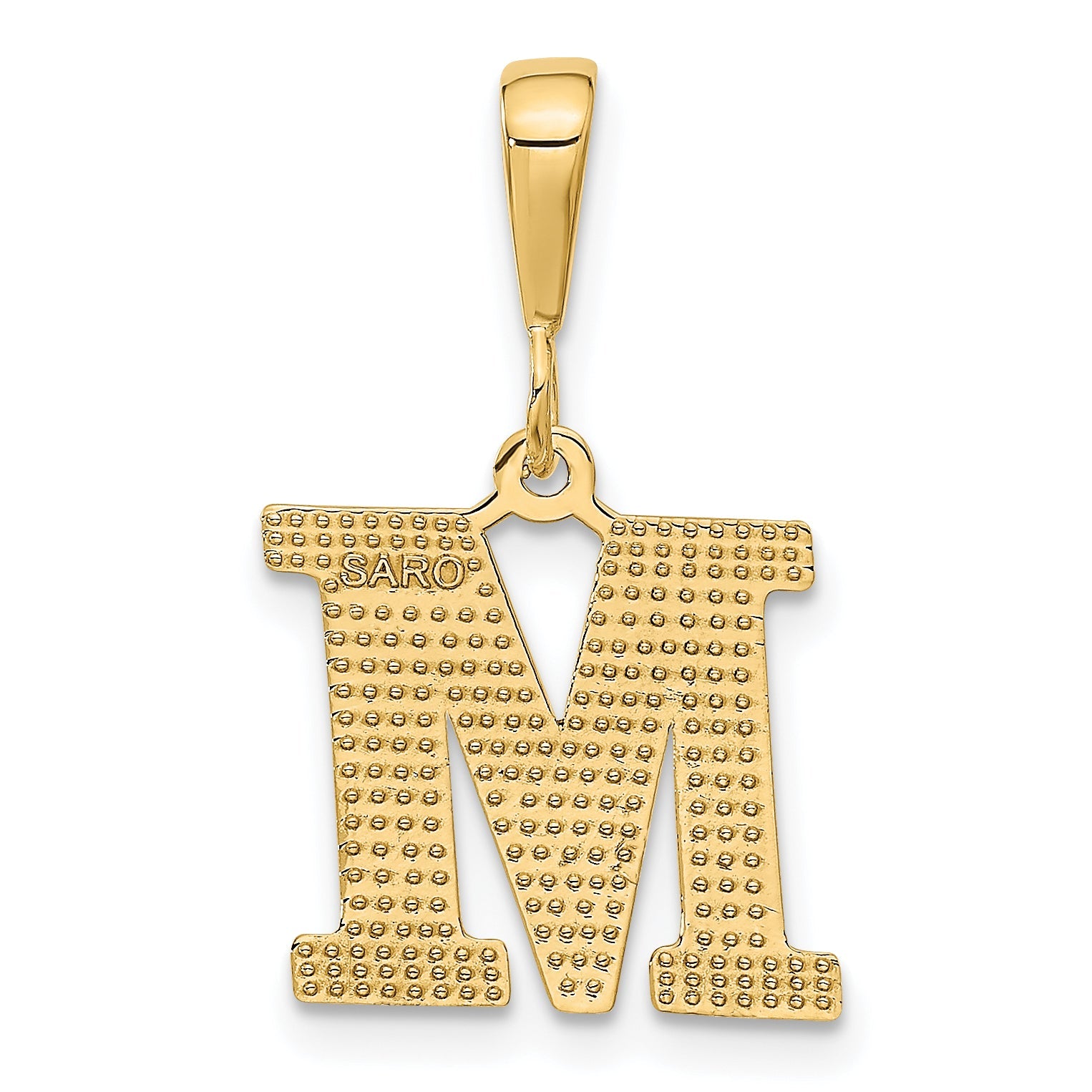 10K Yellow Gold 10Ky Initial M Pendant