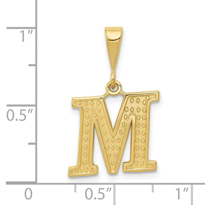 10K Yellow Gold 10Ky Initial M Pendant