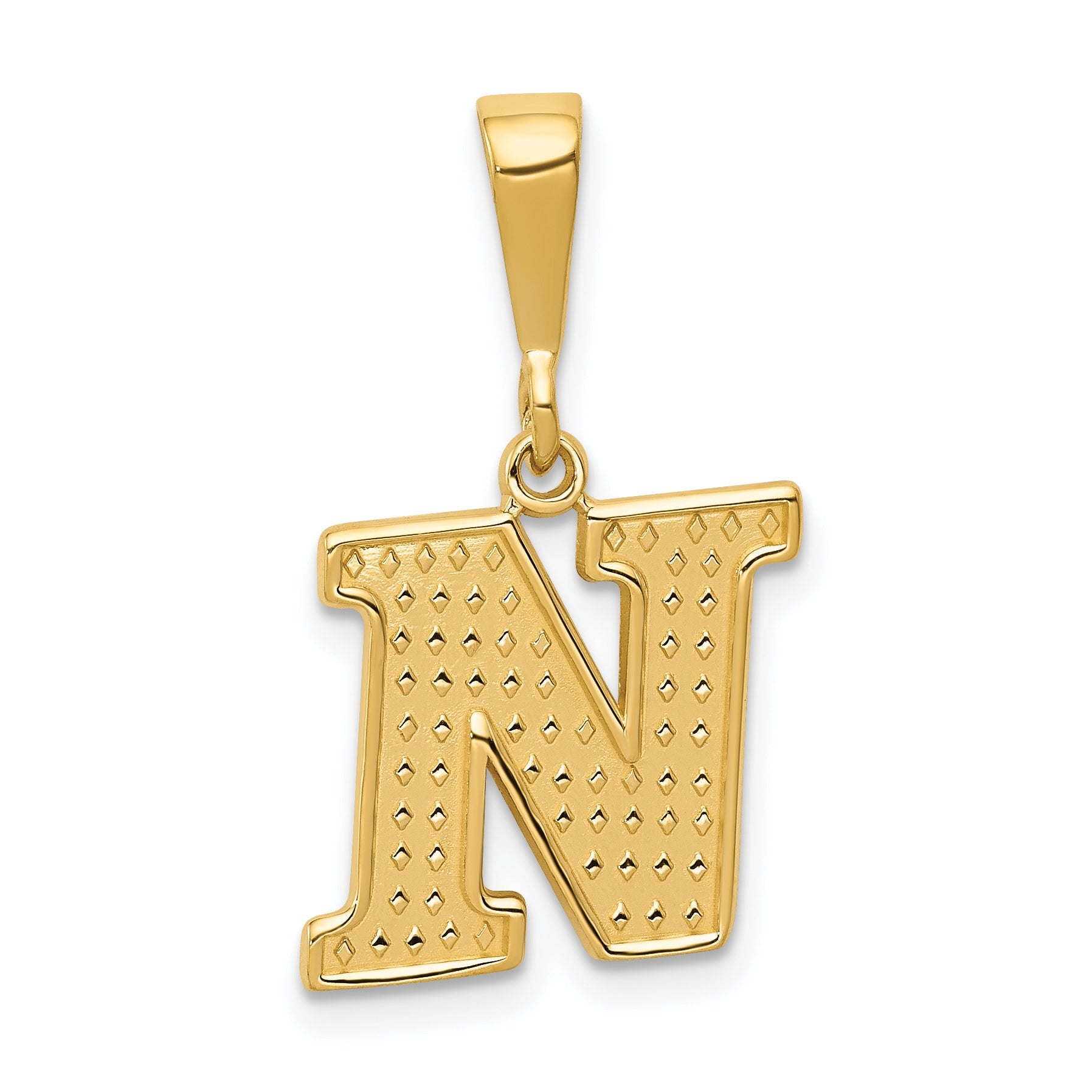 10K Yellow Gold 10Ky Initial N Pendant