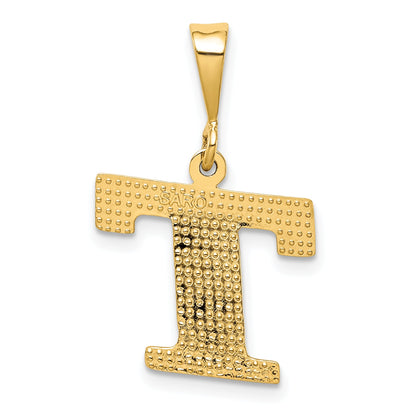 10K Yellow Gold 10Ky Initial T Pendant