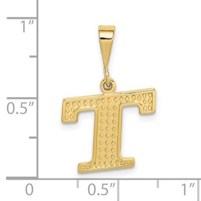 10K Yellow Gold 10Ky Initial T Pendant
