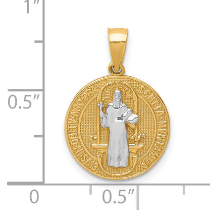 10k Yellow w/Rhodium San Benito Medal Pendant