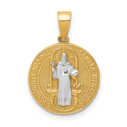 10k Yellow w/Rhodium San Benito Medal Pendant