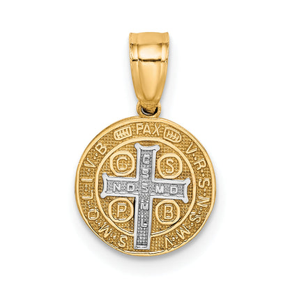 10k Yellow w/Rhodium San Benito Medal Pendant