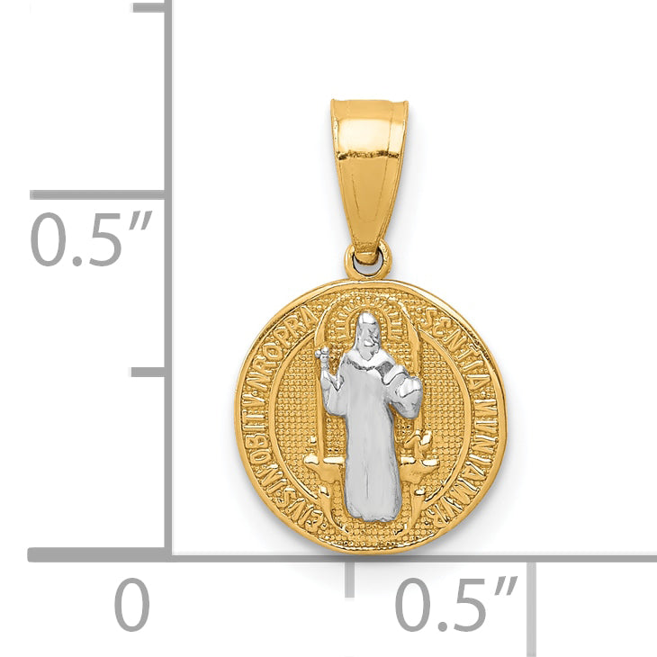 10k Yellow w/Rhodium San Benito Medal Pendant