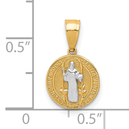 10k Yellow w/Rhodium San Benito Medal Pendant