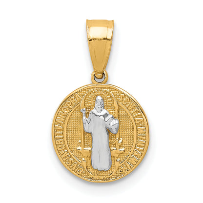 10k Yellow w/Rhodium San Benito Medal Pendant