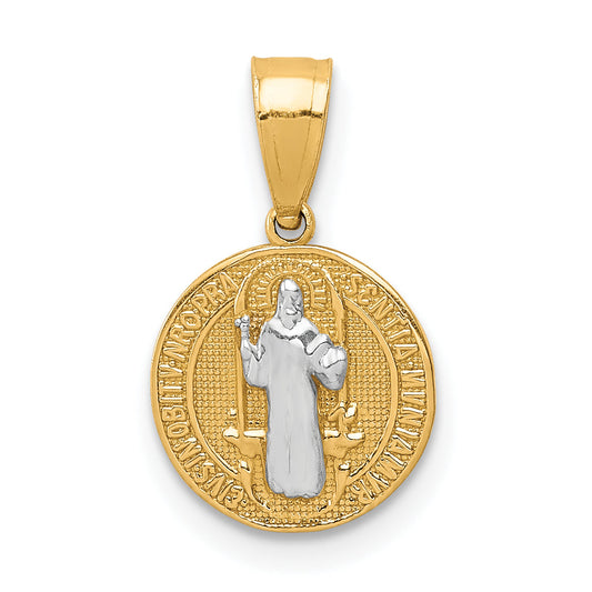 10k Yellow w/Rhodium San Benito Medal Pendant