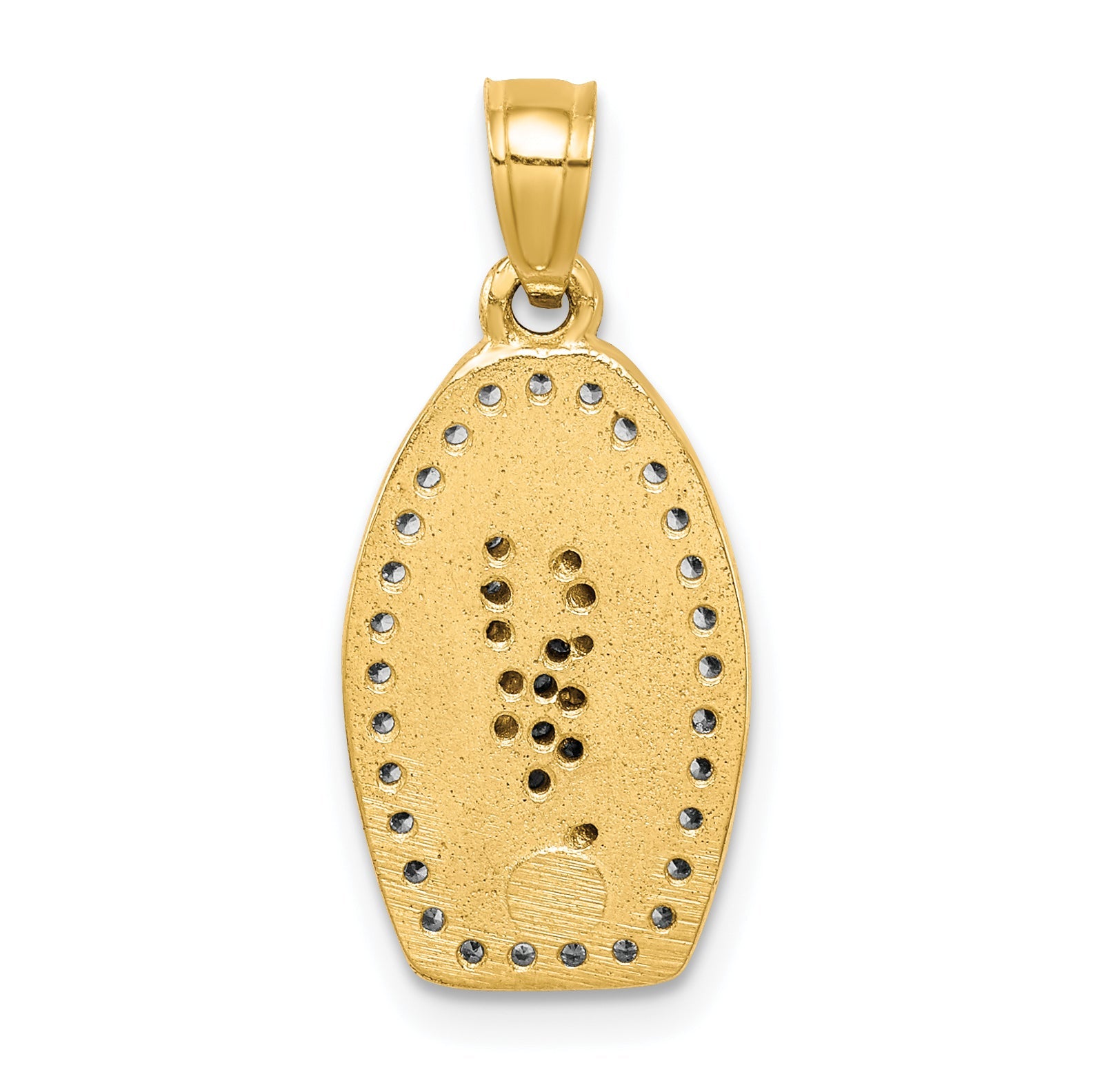 10k Yellow w/Rhodium 10K w/Rhodium CZ Pave Lady of Guadalupe Pendant