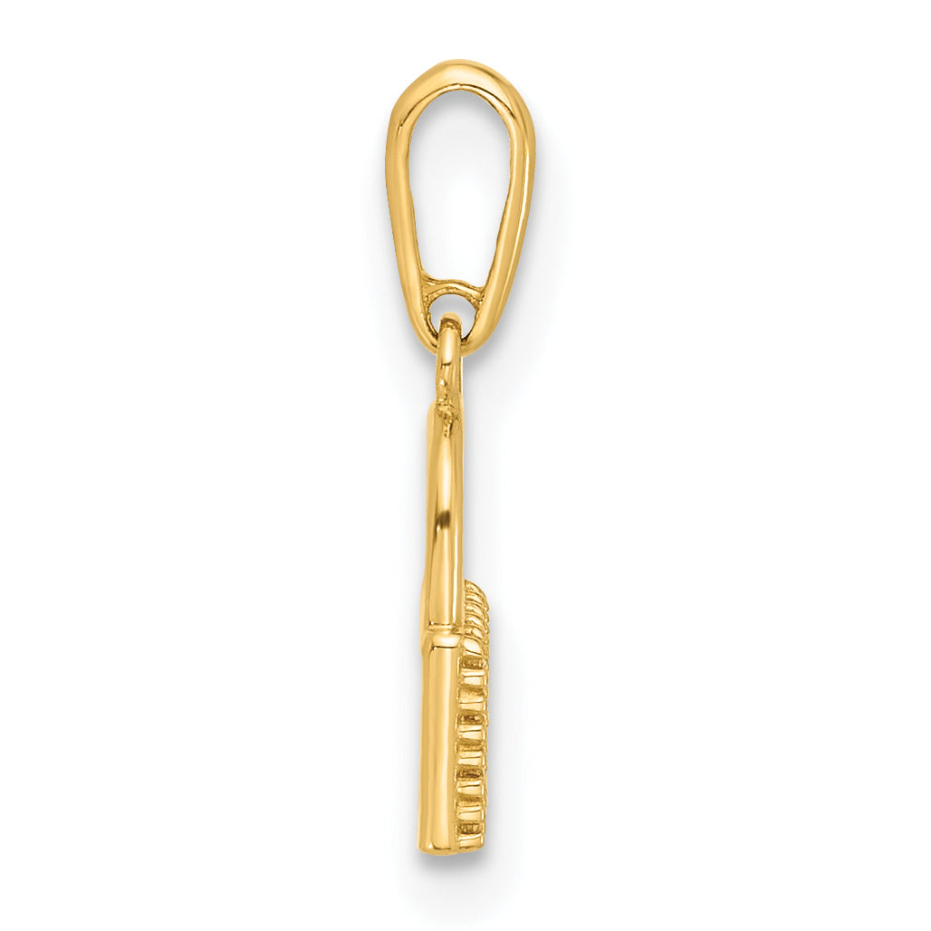 10K Yellow Gold 10K Polished Cz Lock Charm