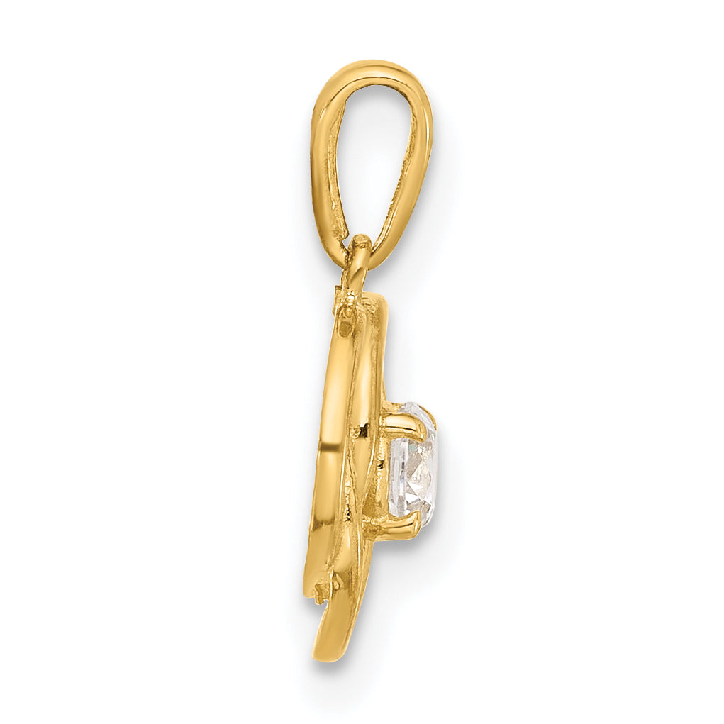 10K Yellow Gold 10K Polished Cz Love Knot Charm