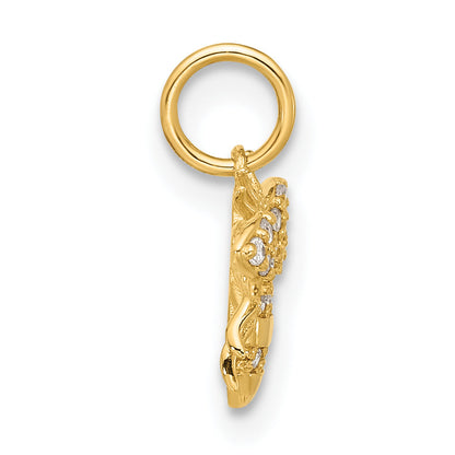 10K Yellow Gold 10K Polished Clear Cz Bee Charm