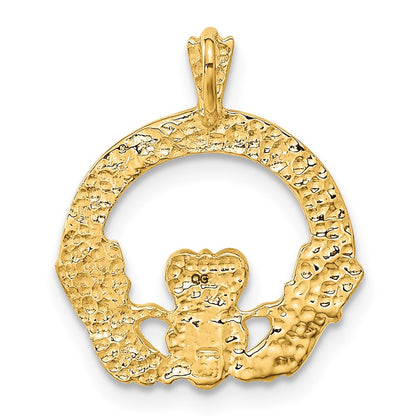 10K Yellow Gold Claddagh Pendant