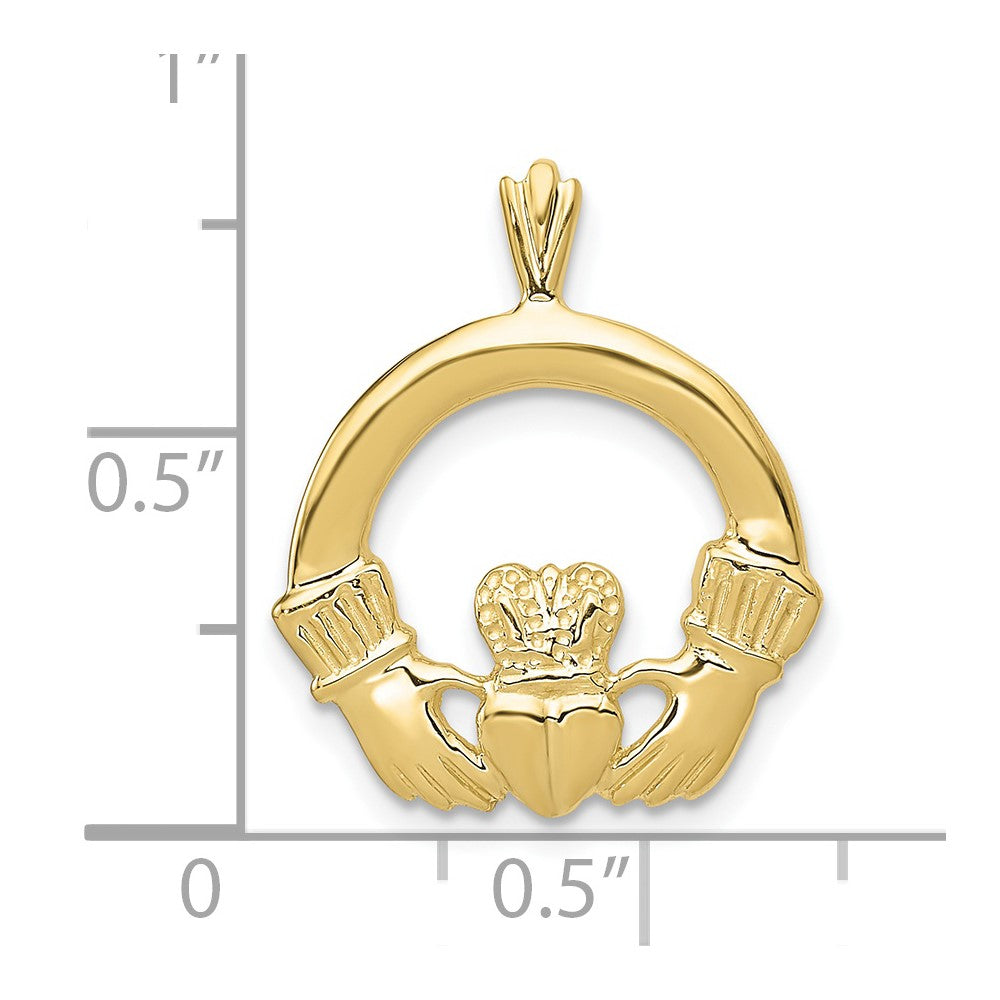 10K Yellow Gold Claddagh Pendant