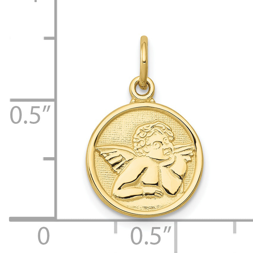 10K Yellow Gold Polished Angel Charm