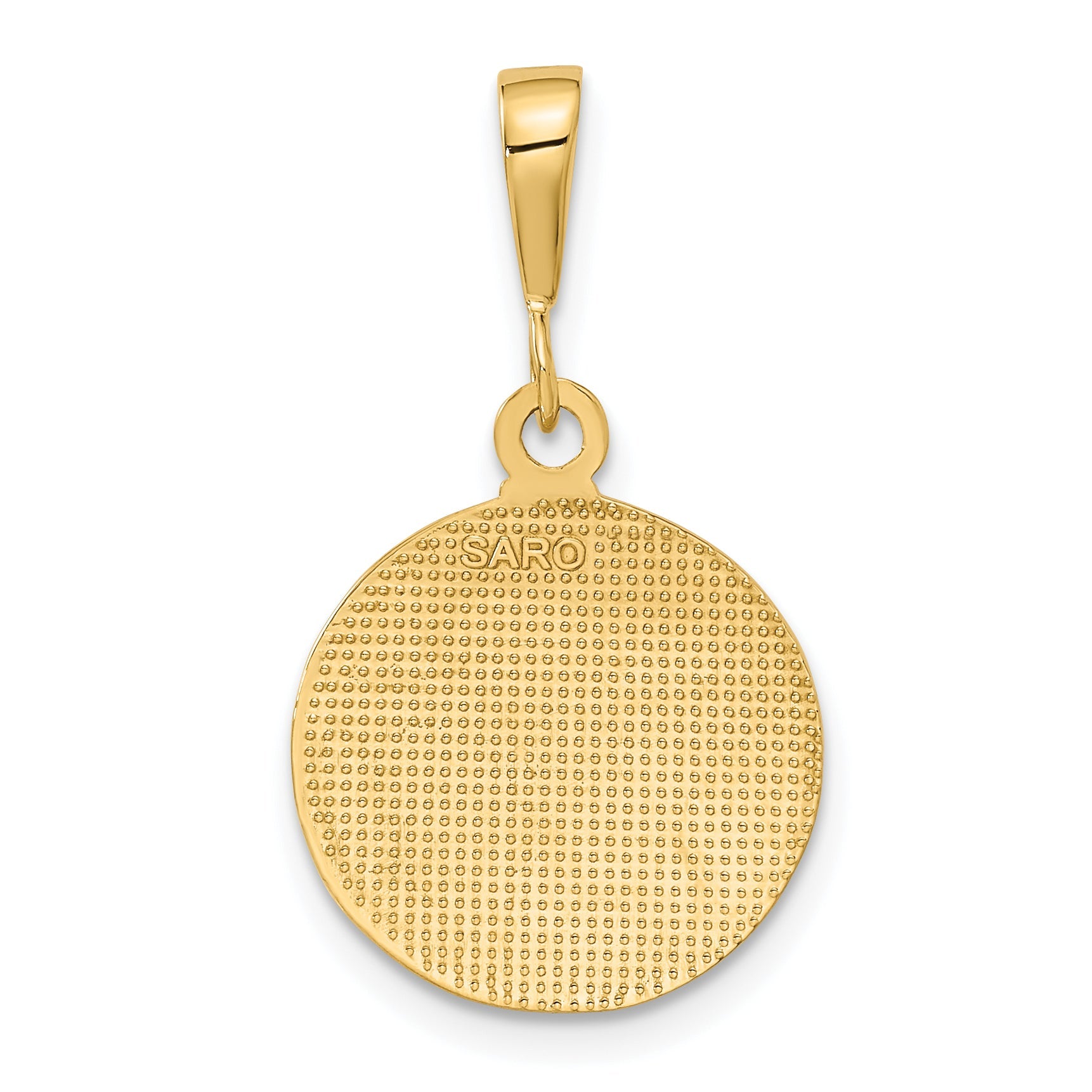 10K Yellow Gold Polished & Satin Raphael Angel Pendant