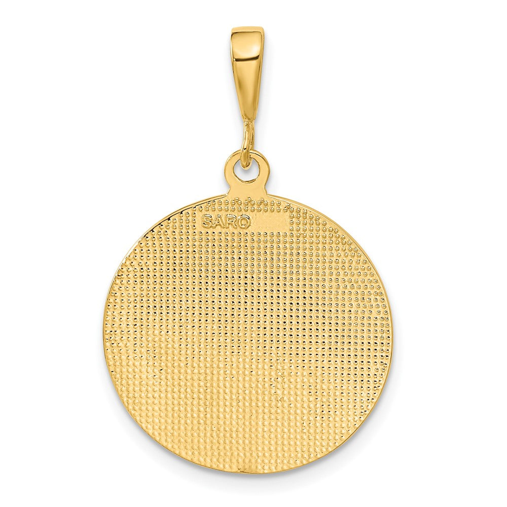 10K Yellow Gold Polished & Satin Angel Pendant