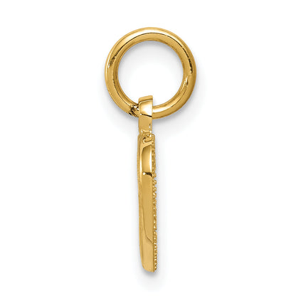 10K Yellow Gold Cross In Heart Charm