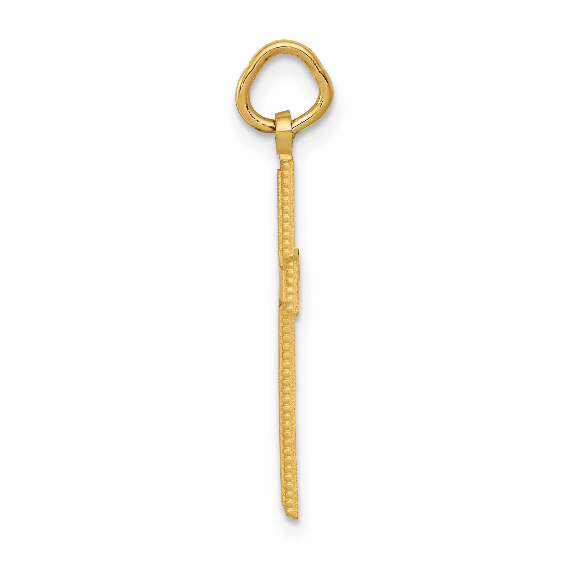 10K Yellow Gold Diamond-Cut Cross Pendant