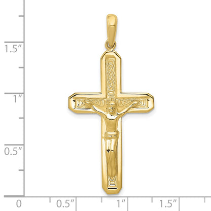 10K Yellow Gold Polished Crucifix Pendant
