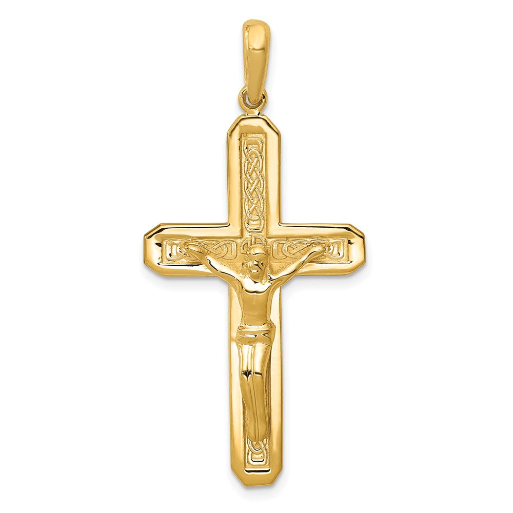 10K Yellow Gold Polished Crucifix Pendant