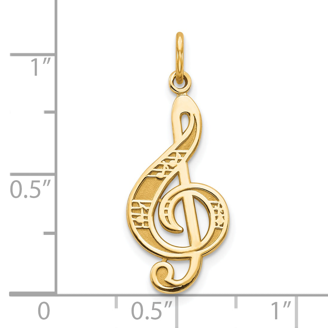 10k Yellow Gold Treble Clef Charm