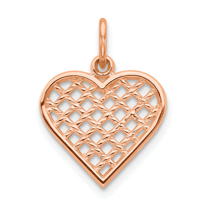 10K Rose Gold Heart Charm