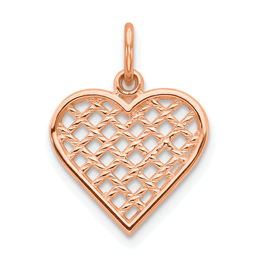 10K Rose Gold Heart Charm