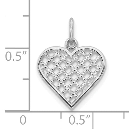 10K White Gold Heart Charm