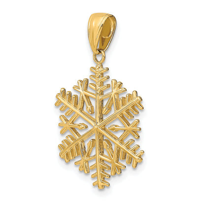 10K Yellow Gold Polished Snowflake Pendant