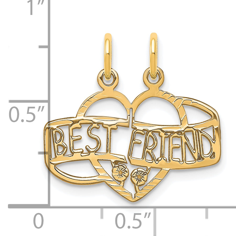 10k Yellow Gold BEST FRIEND 2 Piece Break-A-Part Charm