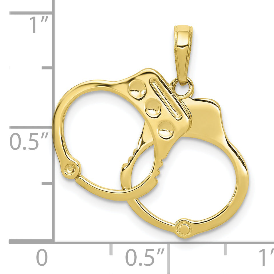 10K Yellow Gold 10K Handcuffs Pendant