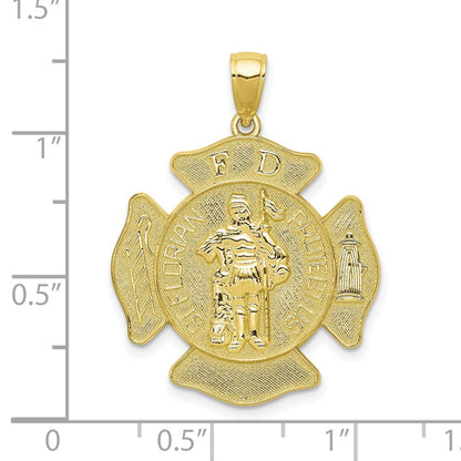 10K Yellow Gold St. Florian Protect Us/Fire Dept. Pendant