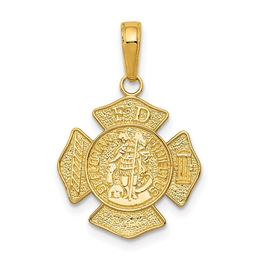 10K Yellow Gold St. Florian Protect Us/Fire Dept. Pendant
