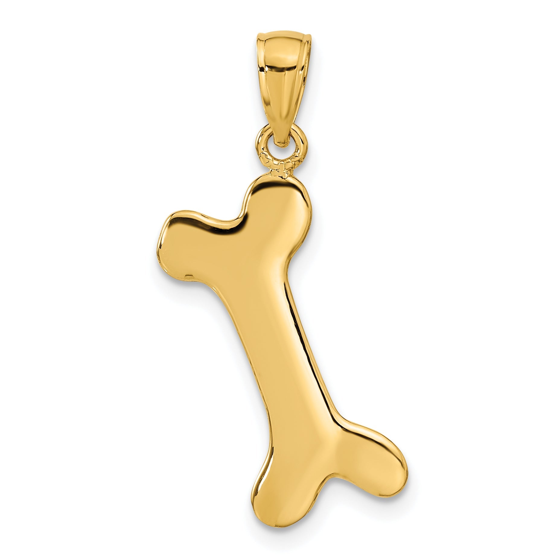 10K Yellow Gold 3-D Dog Bone Pendant