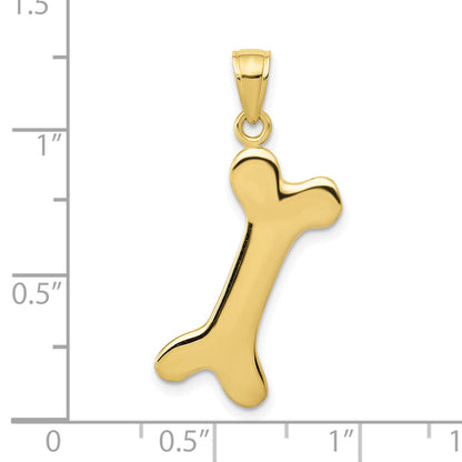 10K Yellow Gold 3-D Dog Bone Pendant