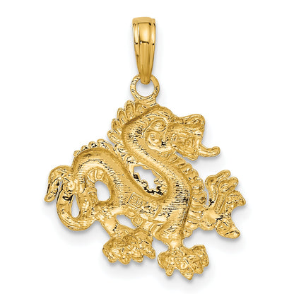 10K Yellow Gold Dragon Pendant
