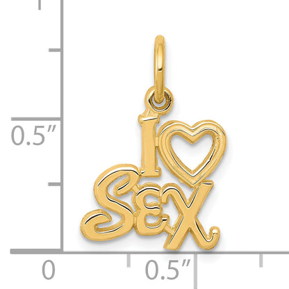 10k Yellow Gold Talking - I HEART SEX Charm